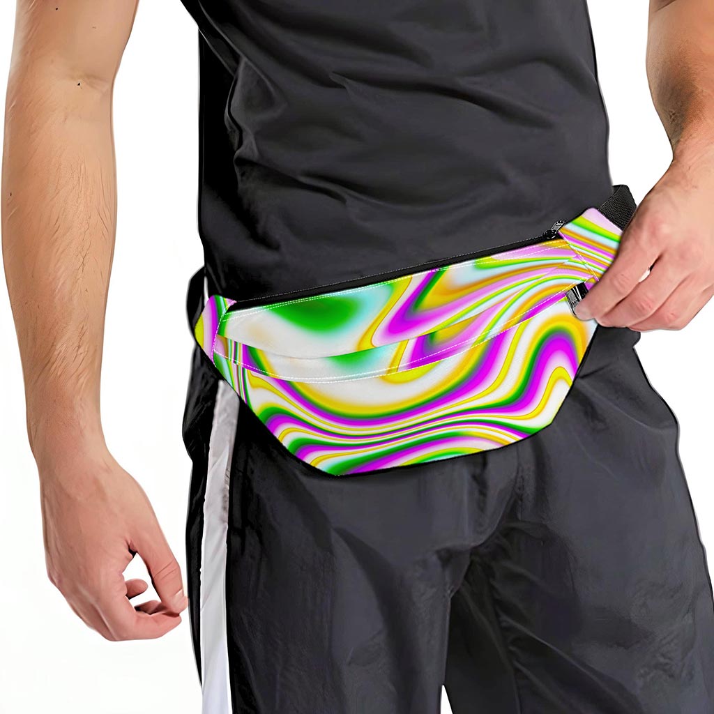 Abstract Holographic Liquid Trippy Print Fanny Pack