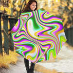 Abstract Holographic Liquid Trippy Print Foldable Umbrella