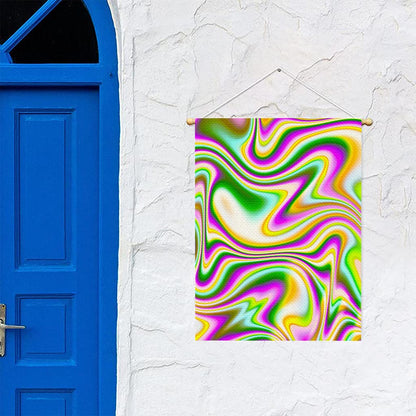 Abstract Holographic Liquid Trippy Print Garden Flag