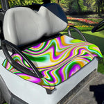 Abstract Holographic Liquid Trippy Print Golf Cart Seat Cover