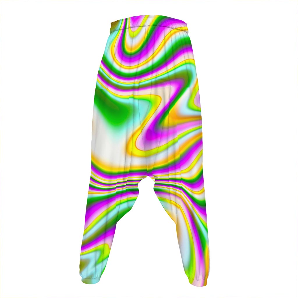 Abstract Holographic Liquid Trippy Print Hammer Pants