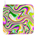 Abstract Holographic Liquid Trippy Print Hand Towel