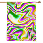 Abstract Holographic Liquid Trippy Print House Flag