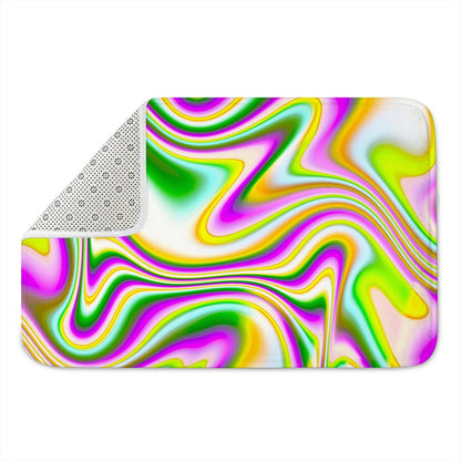 Abstract Holographic Liquid Trippy Print Indoor Door Mat
