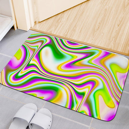 Abstract Holographic Liquid Trippy Print Indoor Door Mat