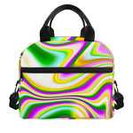 Abstract Holographic Liquid Trippy Print Insulated Lunch Bag