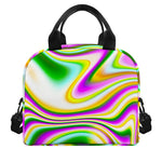 Abstract Holographic Liquid Trippy Print Insulated Lunch Bag