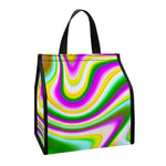 Abstract Holographic Liquid Trippy Print Insulated Lunch Tote