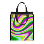 Abstract Holographic Liquid Trippy Print Insulated Lunch Tote