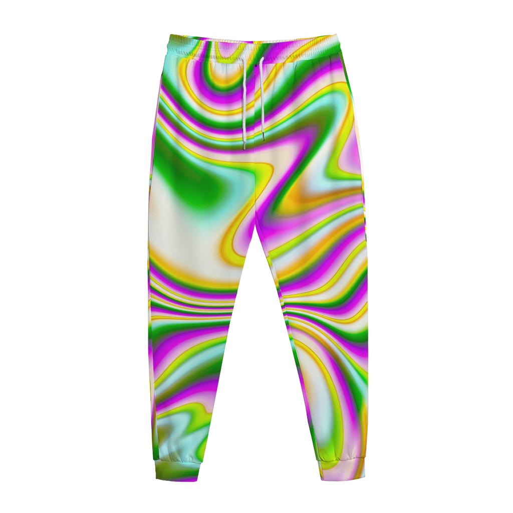 Abstract Holographic Liquid Trippy Print Jogger Pants