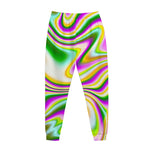 Abstract Holographic Liquid Trippy Print Jogger Pants