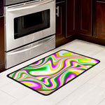Abstract Holographic Liquid Trippy Print Kitchen Mat