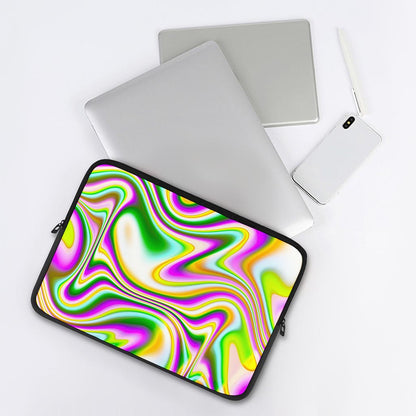 Abstract Holographic Liquid Trippy Print Laptop Sleeve