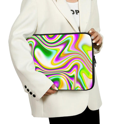 Abstract Holographic Liquid Trippy Print Laptop Sleeve