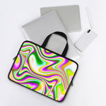 Abstract Holographic Liquid Trippy Print Laptop Sleeve With Handle