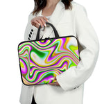 Abstract Holographic Liquid Trippy Print Laptop Sleeve With Handle