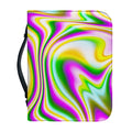 Abstract Holographic Liquid Trippy Print Leather Bible Cover