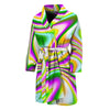 Abstract Holographic Liquid Trippy Print Men's Bathrobe