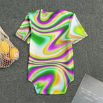 Abstract Holographic Liquid Trippy Print Men's Bodysuit