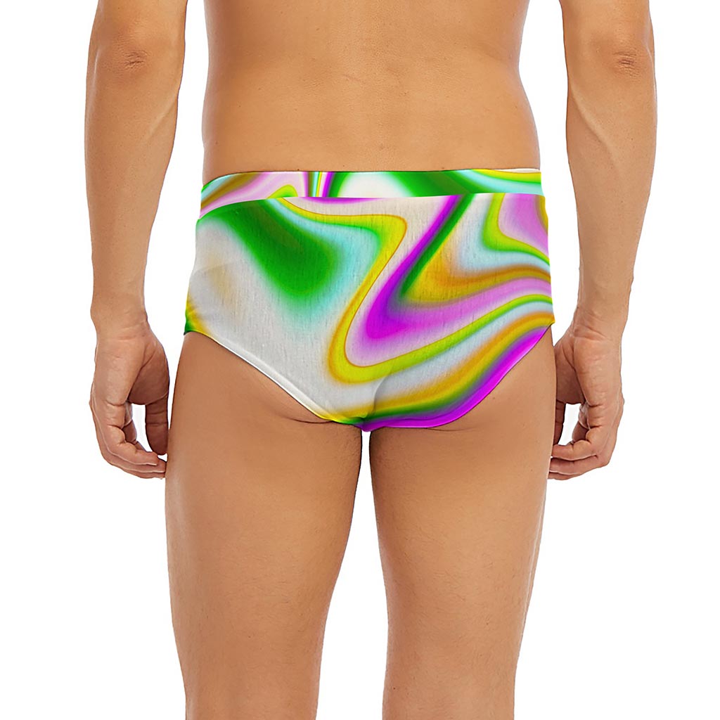 Abstract Holographic Liquid Trippy Print Men's Briefs
