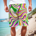 Abstract Holographic Liquid Trippy Print Men's Cargo Shorts