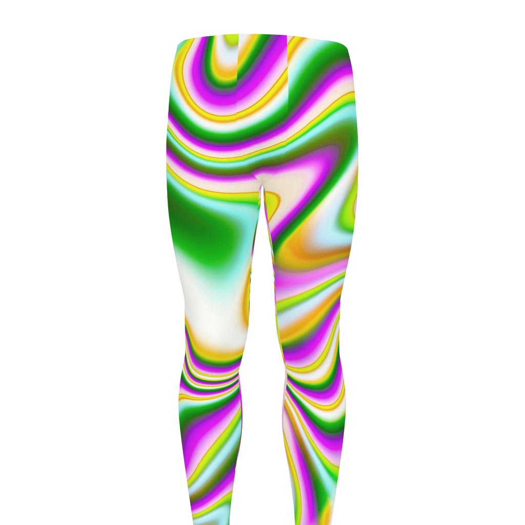 Abstract Holographic Liquid Trippy Print Men's leggings