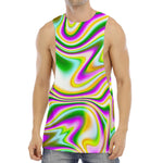 Abstract Holographic Liquid Trippy Print Men's Muscle Tank Top
