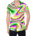 Abstract Holographic Liquid Trippy Print Men's Shirt