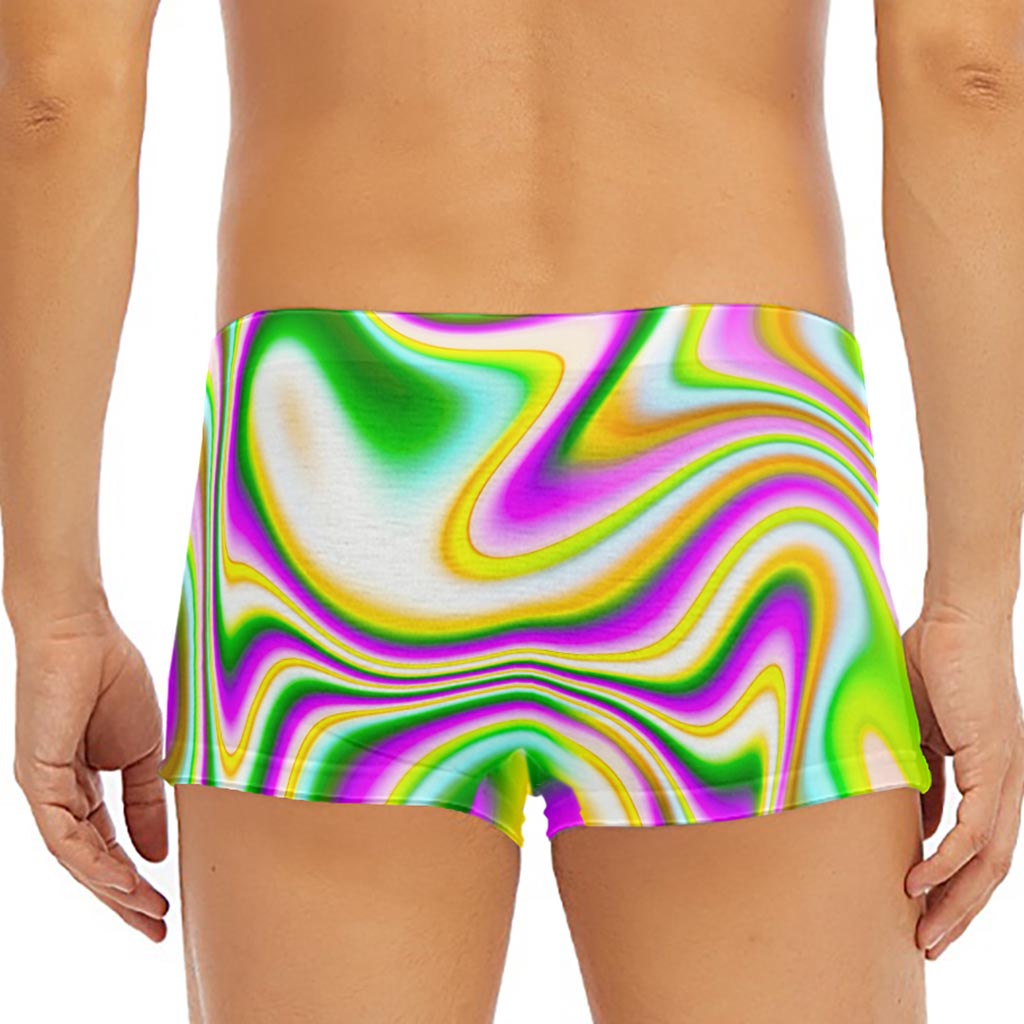 Abstract Holographic Liquid Trippy Print Men's Short Boxer Briefs