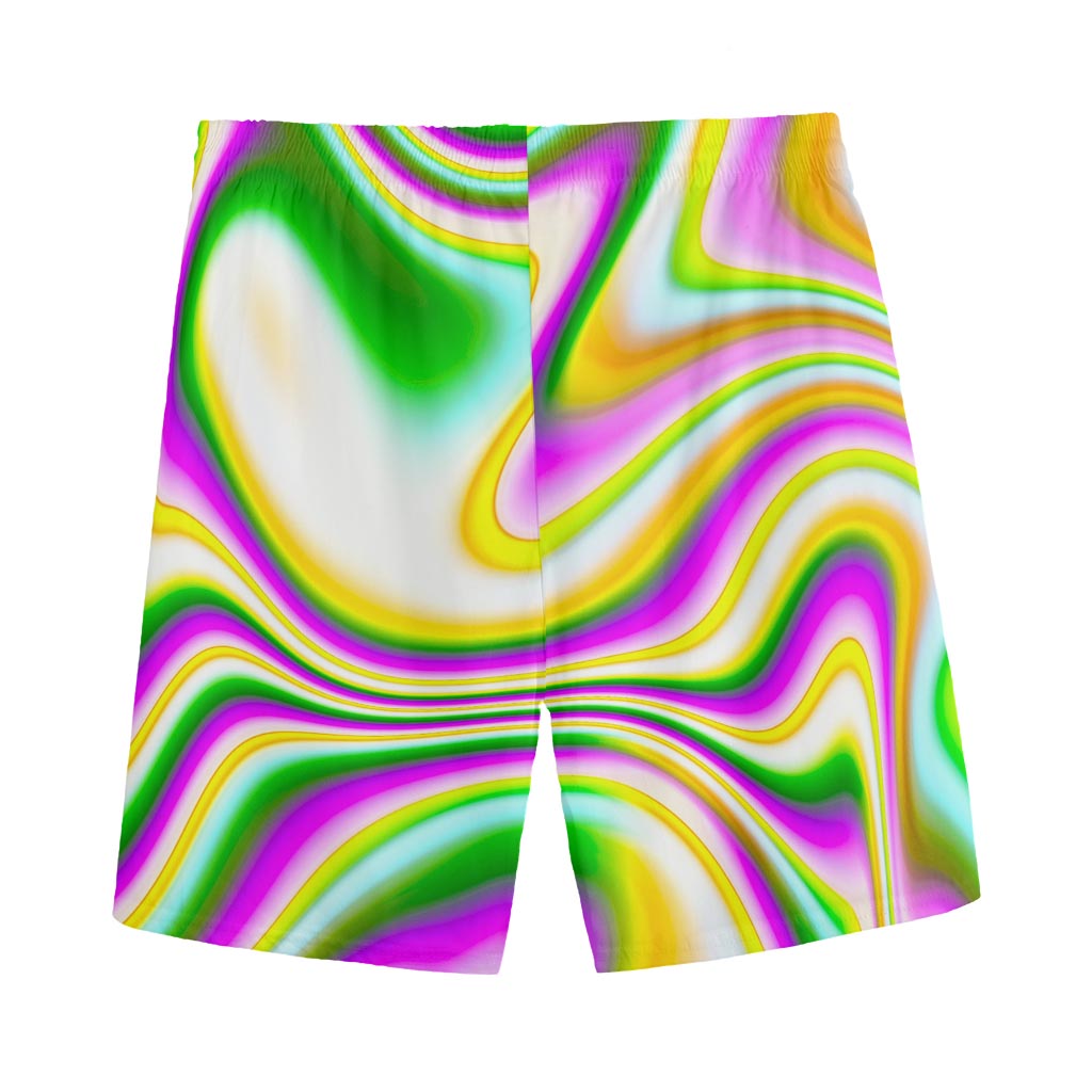 Abstract Holographic Liquid Trippy Print Men's Sports Shorts