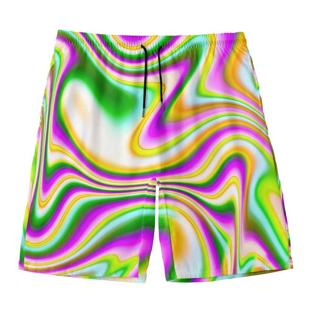 Abstract Holographic Liquid Trippy Print Men's Swim Trunks