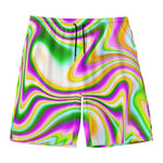 Abstract Holographic Liquid Trippy Print Men's Swim Trunks