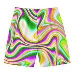 Abstract Holographic Liquid Trippy Print Men's Swim Trunks