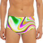 Abstract Holographic Liquid Trippy Print Men's Triangle Swim Briefs