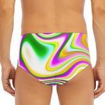 Abstract Holographic Liquid Trippy Print Men's Triangle Swim Briefs