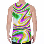 Abstract Holographic Liquid Trippy Print Men's Velvet Tank Top
