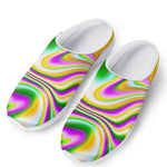 Abstract Holographic Liquid Trippy Print Mesh Casual Shoes