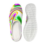 Abstract Holographic Liquid Trippy Print Mesh Casual Shoes
