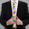Abstract Holographic Liquid Trippy Print Necktie