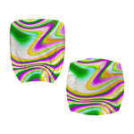 Abstract Holographic Liquid Trippy Print Office Chair Cover