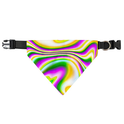 Abstract Holographic Liquid Trippy Print Over The Collar Dog Bandana