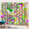 Abstract Holographic Liquid Trippy Print Pencil Pleat Curtains