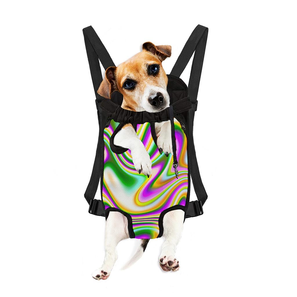 Abstract Holographic Liquid Trippy Print Pet Carrier Backpack