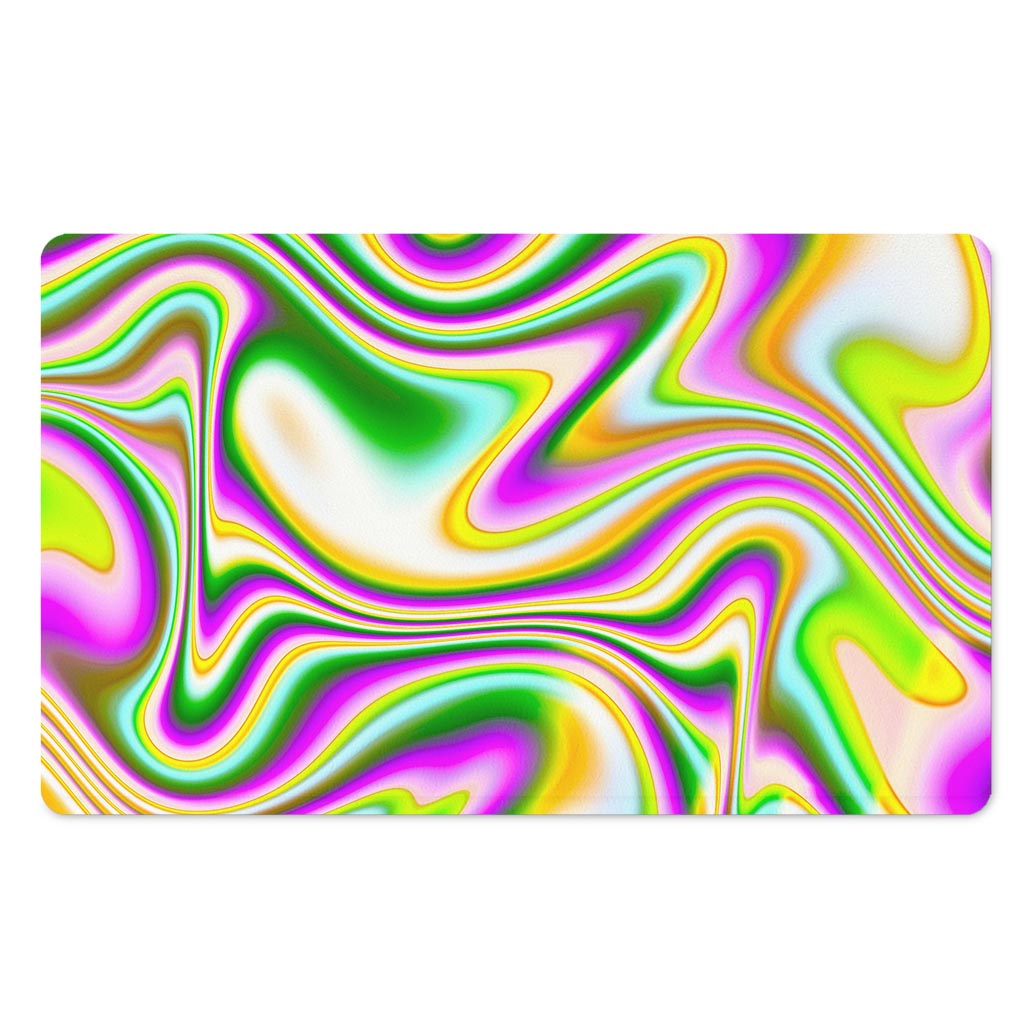 Abstract Holographic Liquid Trippy Print Polyester Doormat