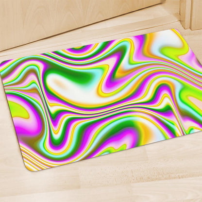 Abstract Holographic Liquid Trippy Print Polyester Doormat