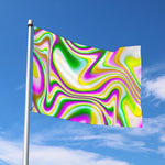Abstract Holographic Liquid Trippy Print Polyester Flag