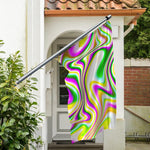 Abstract Holographic Liquid Trippy Print Polyester Flag