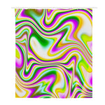 Abstract Holographic Liquid Trippy Print Polyester Shower Curtain