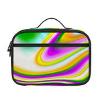 Abstract Holographic Liquid Trippy Print Portable Lunch Bag