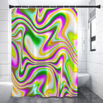 Abstract Holographic Liquid Trippy Print Premium Shower Curtain